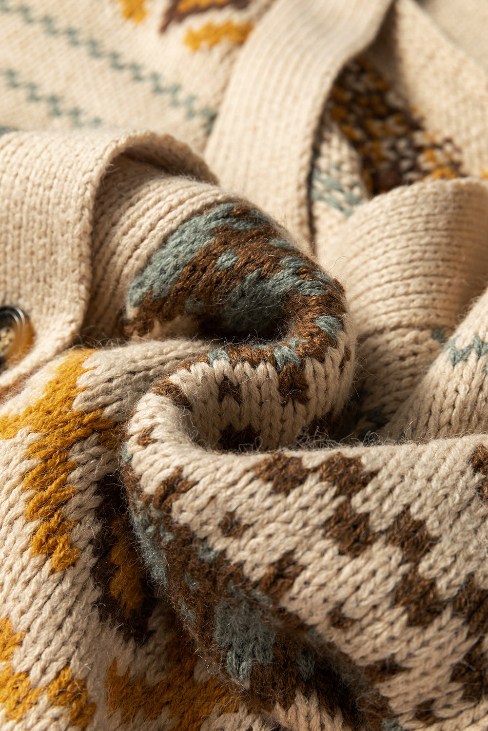 Western Knit Buttoned V-Neck Cardigan Sweater